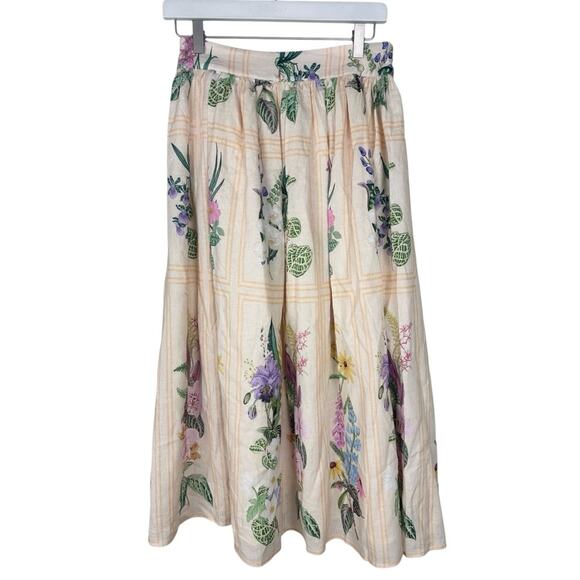 A loves A Bow Floral Midi A-Line Skirt NWOT Size XS/S - Picture 4 of 6